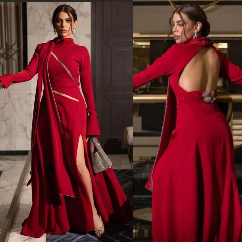 맞춤형 저지 스팽글 구김 A 라인 하이 칼라 롱 드레스, 댄스 파티 드레스, 절묘한 맞춤형 섹시 스파클 사이즈 가능