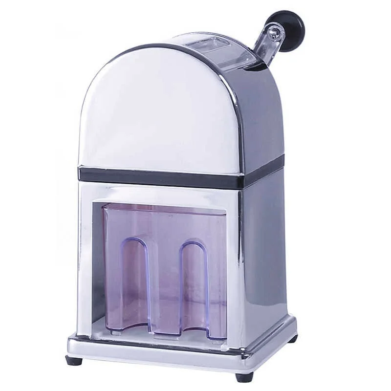 Manual Stainless Steel Ice Crusher Mini Ice Shavers Chopper Snow Cone Smoothie Maker Ice Block Breaking Machine