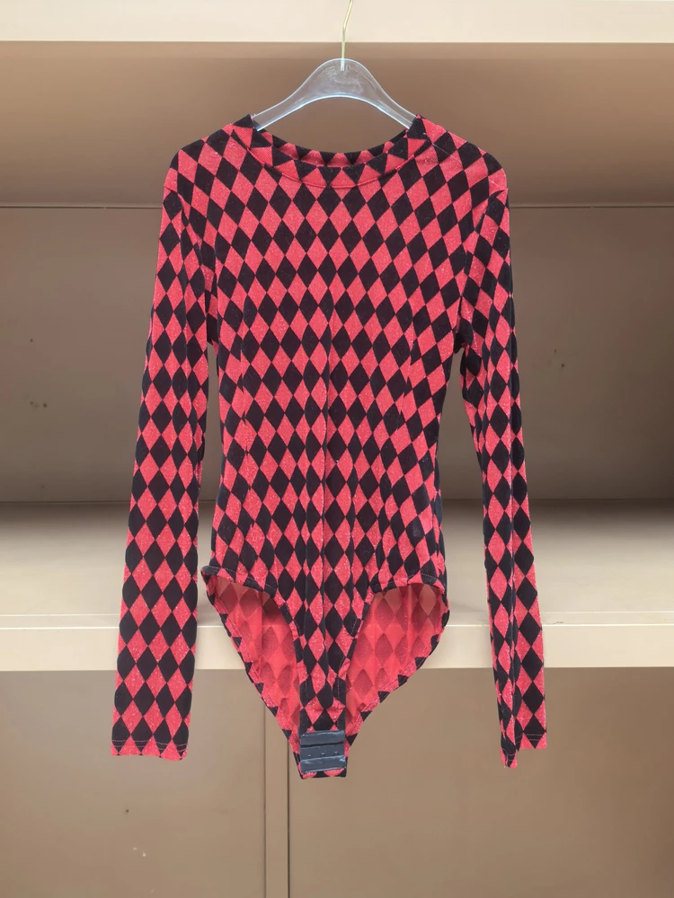 Slim Fit lang Sve rond ne-delig pak dames hoge taille ort broek basis irt faionable vintage pastelpatroon