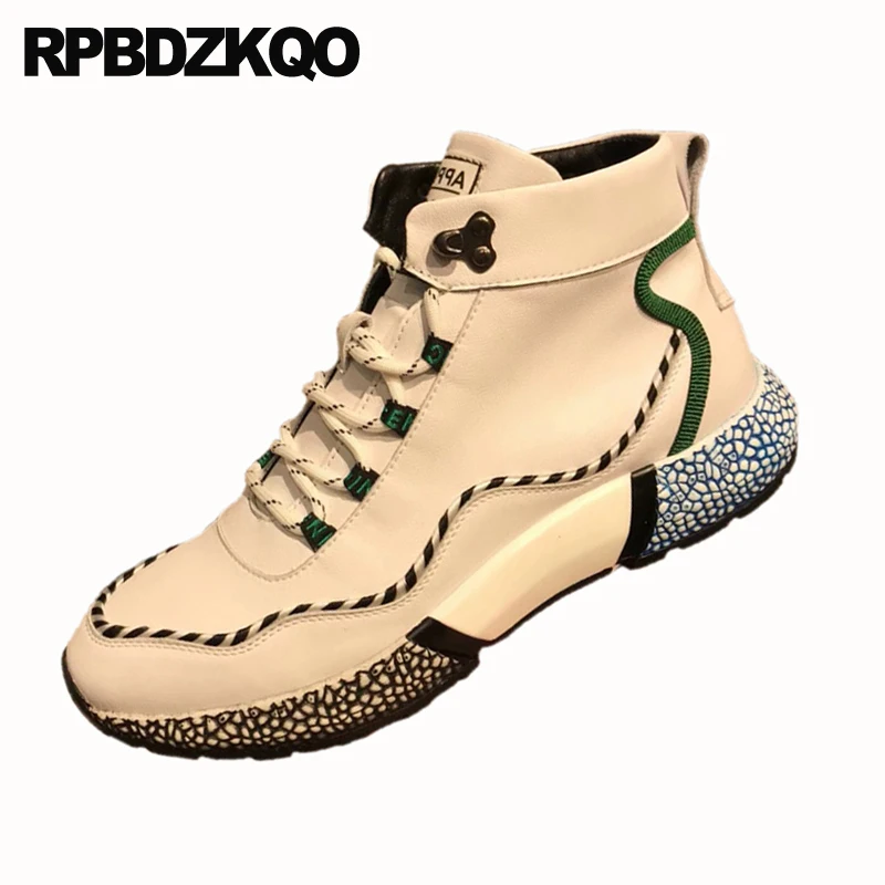 

European 2022 Comfort Hip Hop Skate Trending Sneakers Real Leather Lace Up Men Shoes Italy Brand Deluxe High Top Trainers Luxury