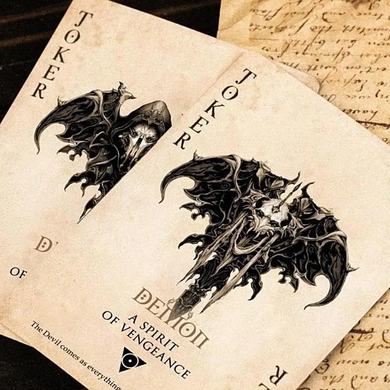 Baraja de juego de póquer Vintage, exquisito ojo del diablo, cartas divertidas, patrón transparente único, juego de mesa de entretenimiento para reunión familiar