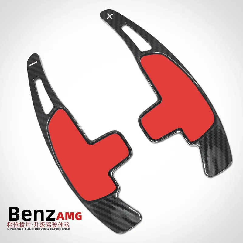 For Mercedes Benz AMG CLA45 E63 S63 C63 Steering Wheel Paddle Shifter Gear Shift Extension Carbon Fiber Style Auto