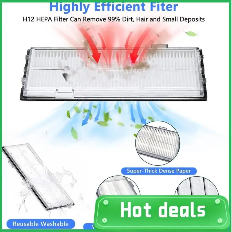 A74X-For Roborock S7 S7 Plus S7 Maxv S7 Maxv S7 Maxv Ultra مكنسة كهربائية استبدال أجزاء فرشاة تصفية المماسح