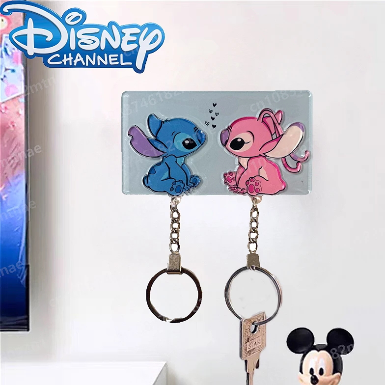 

New Creative Cute Stitch Couple Refrigerator Sticker Key Chain Hanging Gift Cartoon Key Bag Pendant Household Supplies Toys