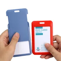 Portatarjetas deslizante a la moda, cordón de nailon de Color caramelo, funda de empuje fácil, etiqueta de identificación, permiso de trabajo, funda para tarjeta de trabajo de empleado