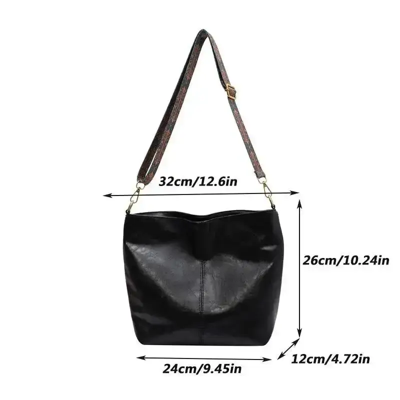 Vintage Women\'s Bag Large Capacity Waterproof Shoulder Bag PU Leather Tote Bag Shopping