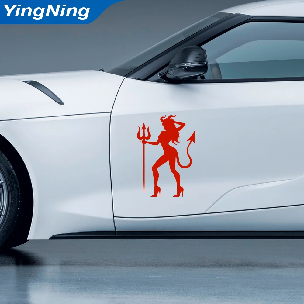 Creative Trident Sexy Devil Girl Car Sticker Vinyl Decal Waterproof Reflective Body Window Decoration for Car Motorcycle Laptop