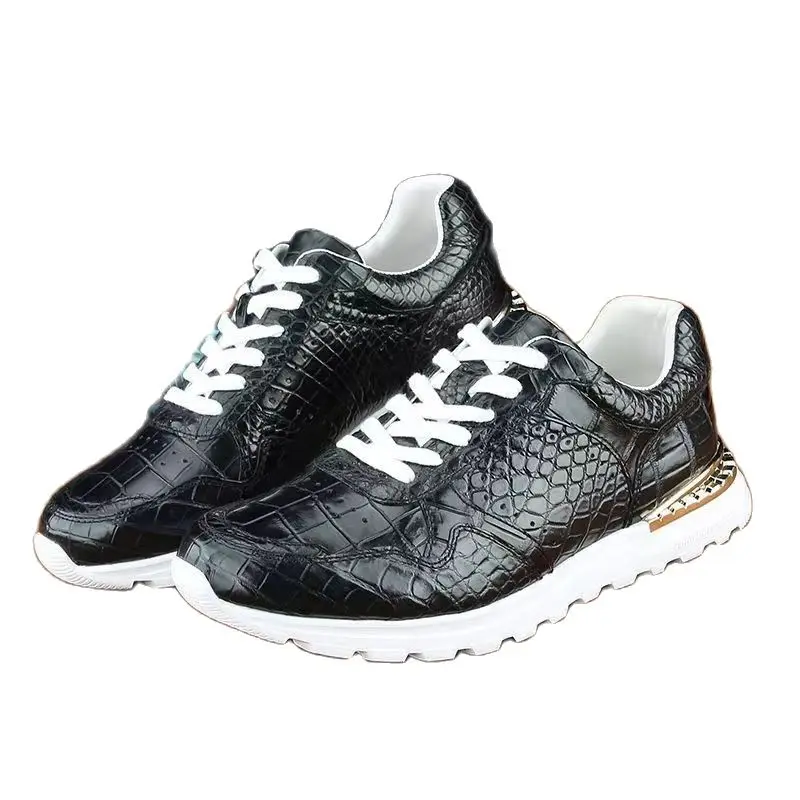 

2023 new arrival Fashion Crocodile Skin causal shoes men,male Genuine leather Sneaker pdd133