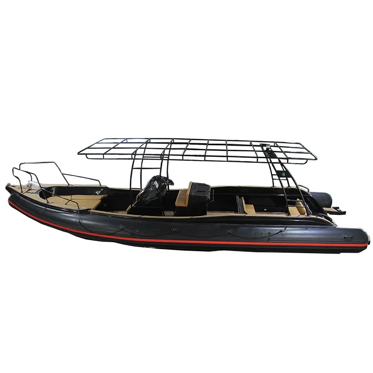 Simi stijve rib 960 hoge snelheid sport 28ft glasvezel romp rib opblaasbare boot met T-top