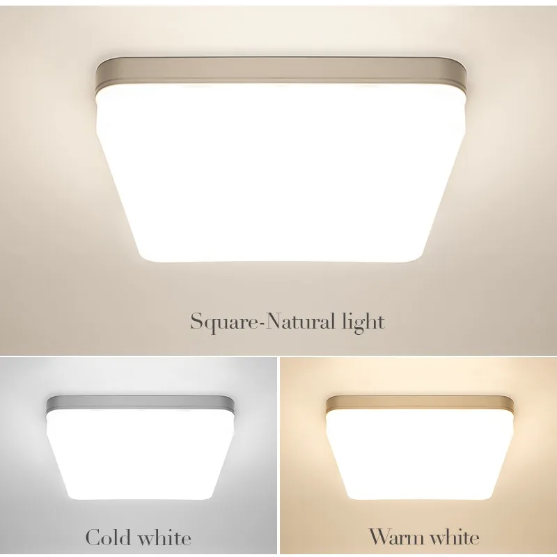 MARPOU Square Led ceiling lamp bedroom lighting Neutral white cold white warm white 48W 36W 24W 18W led ceiling light room