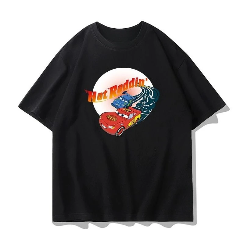 

Cars Racing Championship T-shirt for Kids Lightning McQueen Anime Short Sleeve Summer Disney Clothes Boy