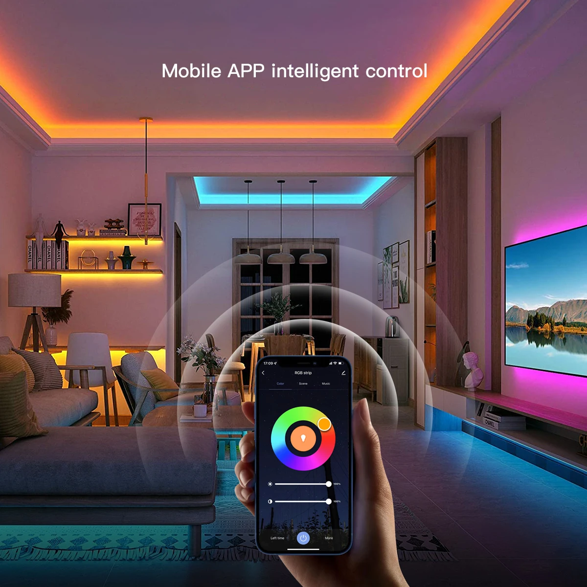 Imagem -04 - Wifi Rgb Led Strip Light Controller Dimmer Switch App Controle de Voz Modo Música Tuya Alexa Google Home 5v