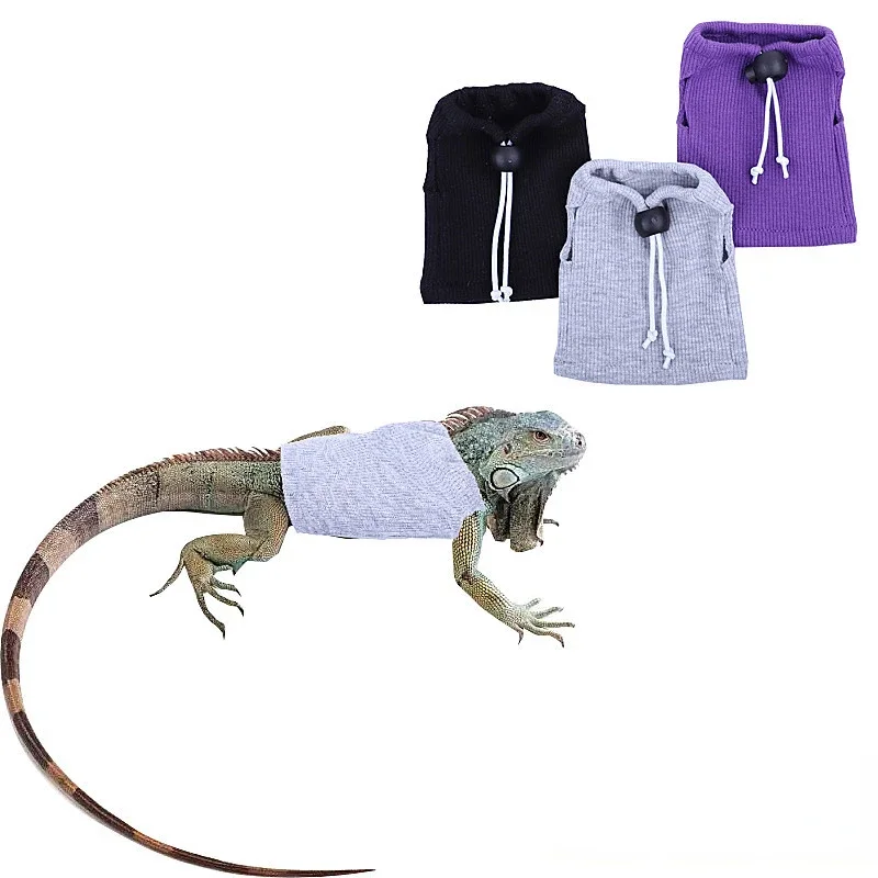 Lizard Clothes Sleeveless Breathable Buckle Adjustment Reptile Bearded Dragon T-Shirt Vest Top Small Animals Clothes for Gecko