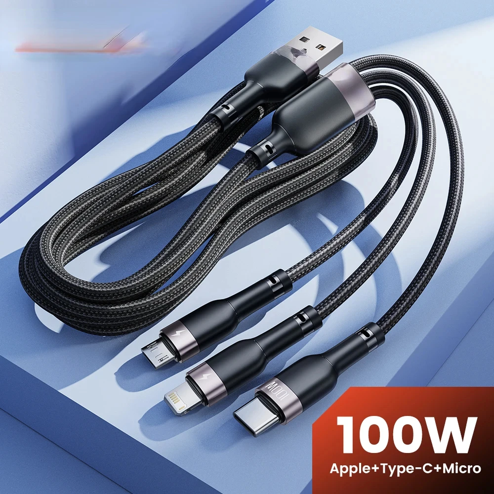 Toocki 3 في 1 كابل USB 6A 100 واط مايكرو USB نوع C كابل شحن آيفون 14 13 12 هواوي الشرف Xiaomi 13 ViVo ممن لهم سلك البيانات #1