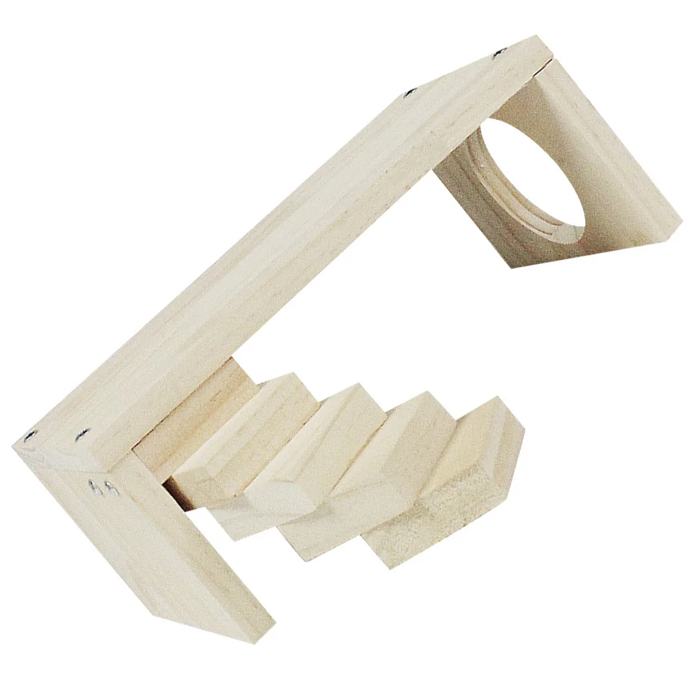 الدرج الدوار قفص خشبي للحيوانات الأليفة الصغيرة متعة تسلق ممارسة منصة الهامستر تسلق سلم الخشب الهامستر #6