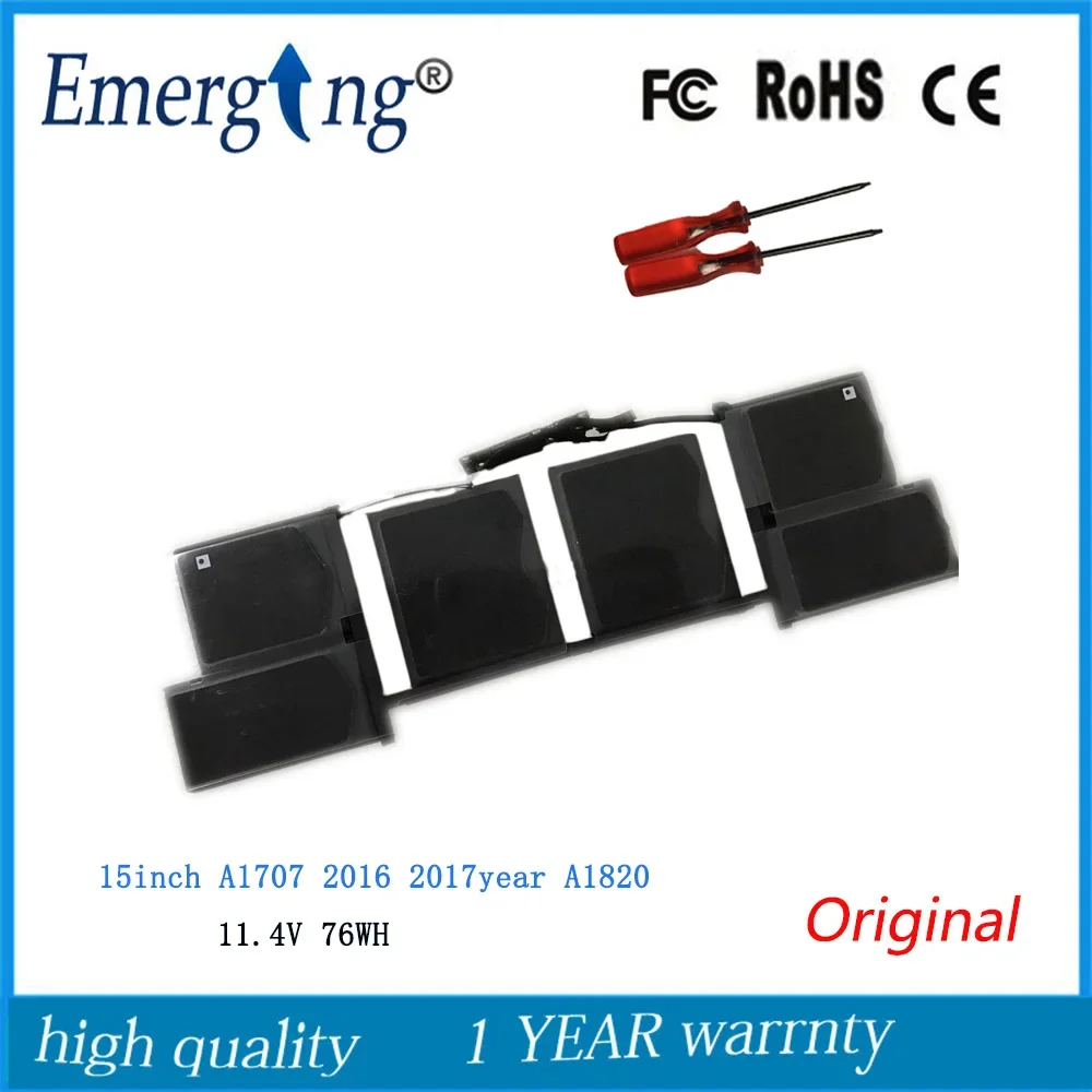 Imagem -01 - Bateria Original do Portátil para Apple Macbook Pro 15 A1707 2023 2023 com Ferramentas 11.4v 76wh Novo A1820 bateria original do portatil para apple macbook pro 15 a1707 2023 2023 com ferramentas 114v 76wh novo a1820 01