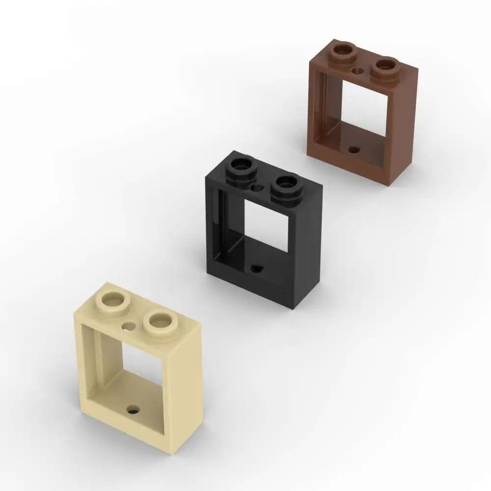 MOC 10 Uds 60592 1x2x2 ventana frontal plana Kit de bloques de construcción casa ladrillos rompecabezas de partículas Idea juguetes niños cumpleaños regalo de Navidad