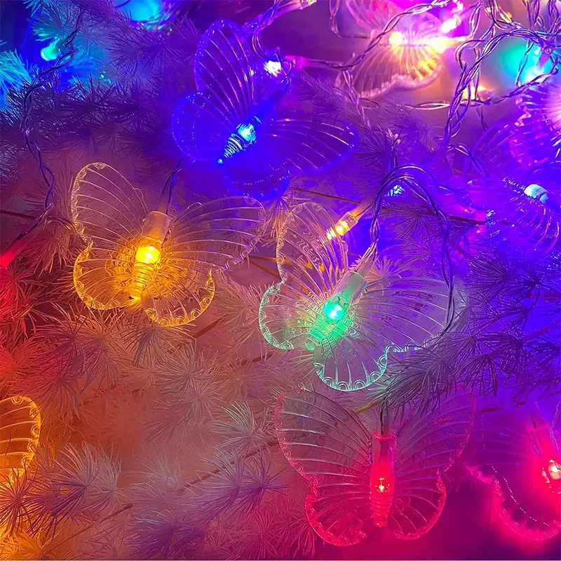 6M 40LEDS Bunte Schmetterling Lichterketten Für Urlaub Lichterkette Hof Garten Hochzeit Party Dekoration Zimmer Licht Dekor – Detail 7