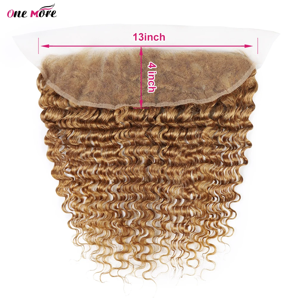 #27 Honey Blonde Deep Wave Lace Frontal 13X4 Lace Closure Transparent Lace Closure 4X4 Lace Frontal For Women Human Hair