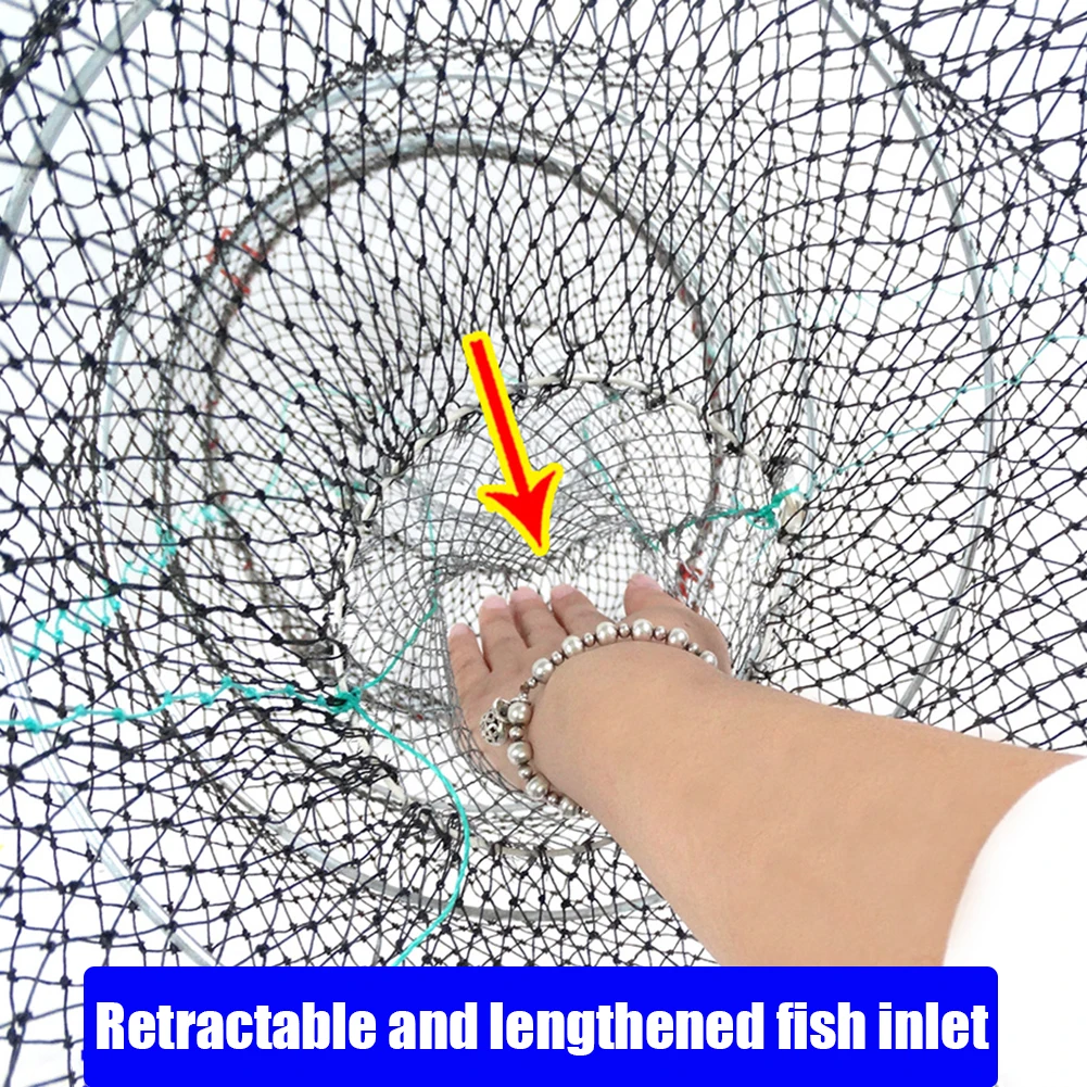 Folding Fishing Trap Crab Shrimp Loach Net Auto-scaling Fish Trap Nylon Fish Net for Fishing Smelting Crayfish Crab