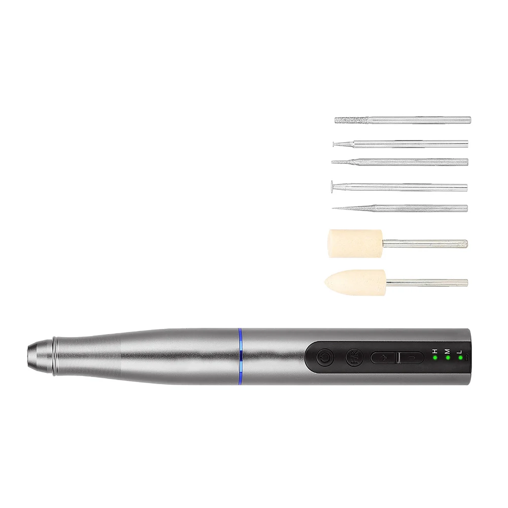Compact Electric Sanding Pen 3 Speed Adjustable 10W 3.7V with 7 Bits for IC Circuit Board Cutting and Touchscreen Repair