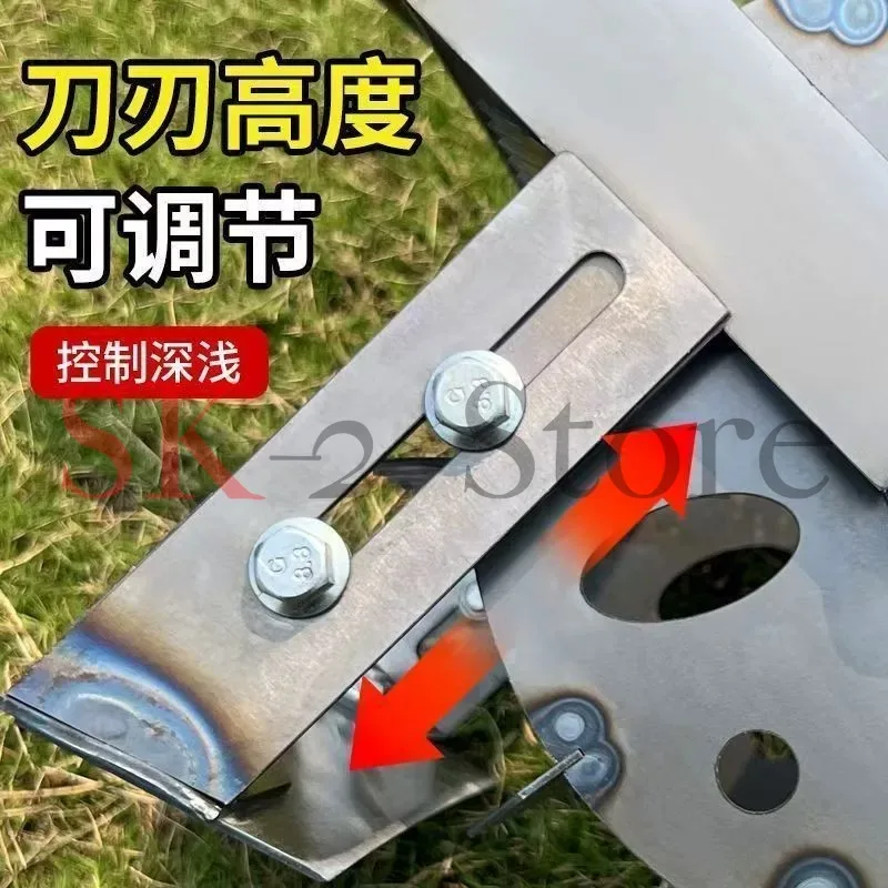Hand Push Wheeled Weeding Machine, Manganese Steel Agricultural Loosening Weeder