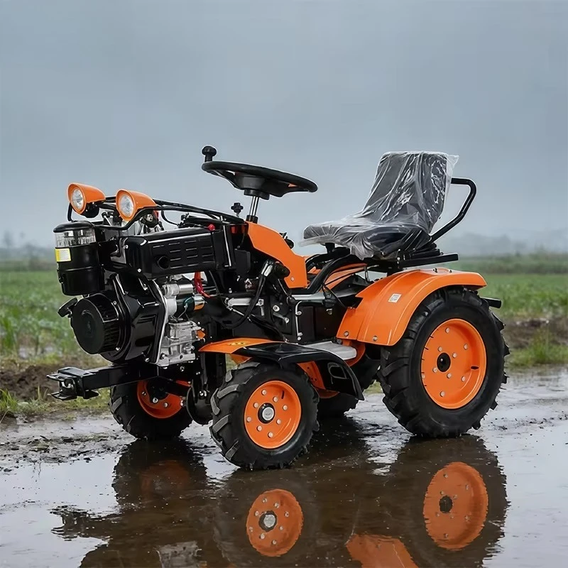 Durable Micro Tractor with 2WD/4WD Switchable Drive for Adaptive Performance in Muddy Paddy Fields