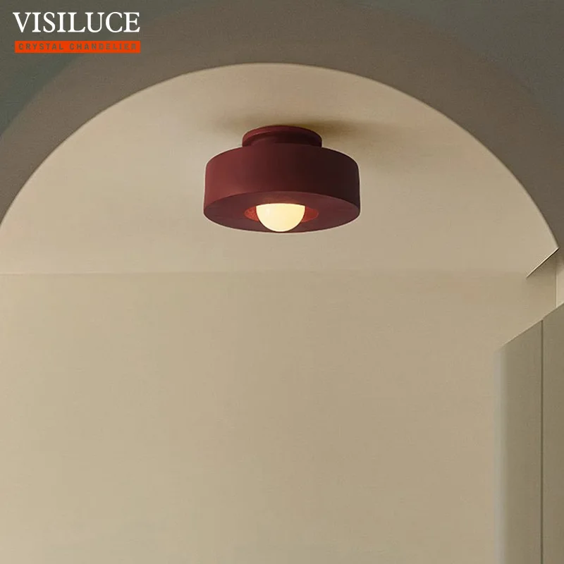 

Nordic LED Modern Ceiling Lamp Entrance Hallway Balcony Cloakroom Bathroom Aisle Round Resin colorful ceiling light fixtures