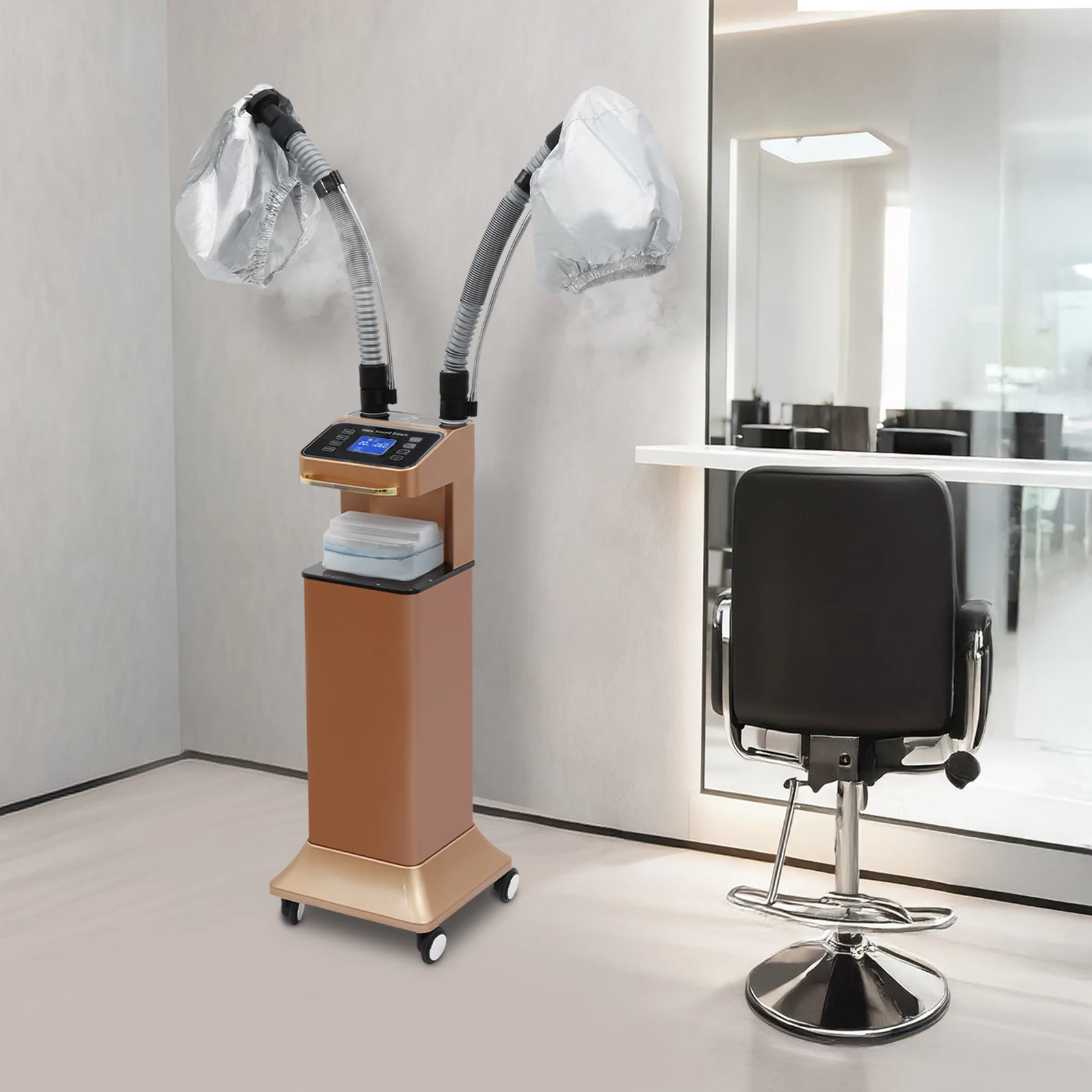 

Nano Hair Steamer Machine 650W Multifunctional Hair Steamer LED Professional Salon Quality for Healthy Hair Treatment at home