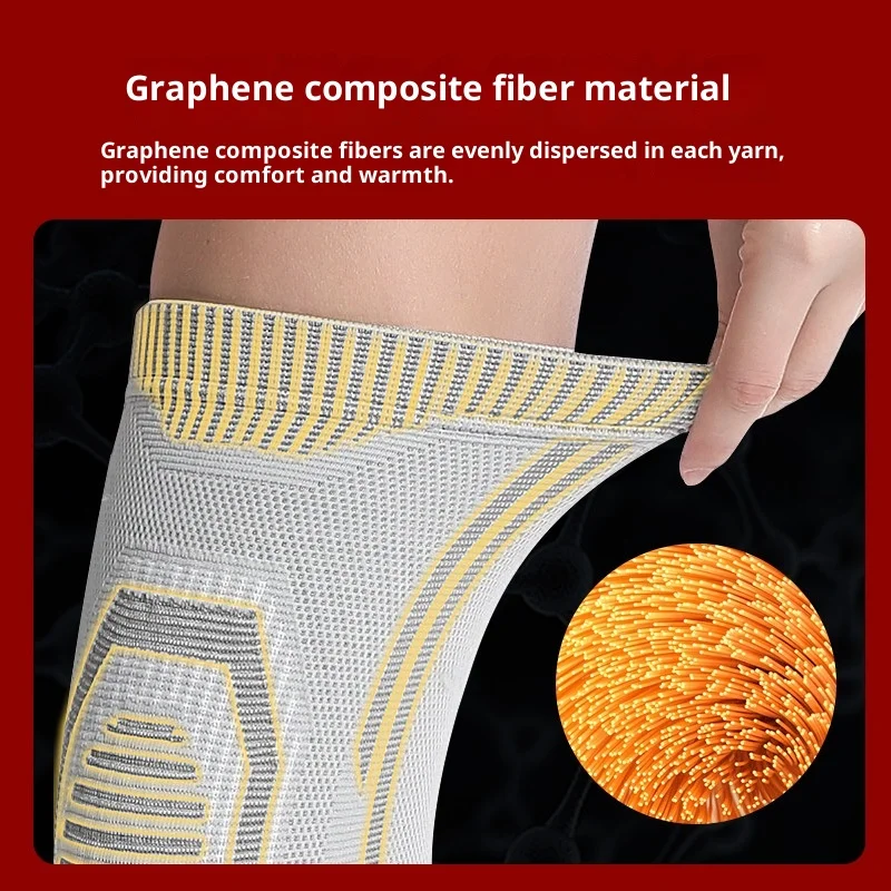 Ginocchiere in grafene artemisia per anziani Coprigambe termici regolabili Supporto a prova di freddo per alleviare il dolore da artrite invernale