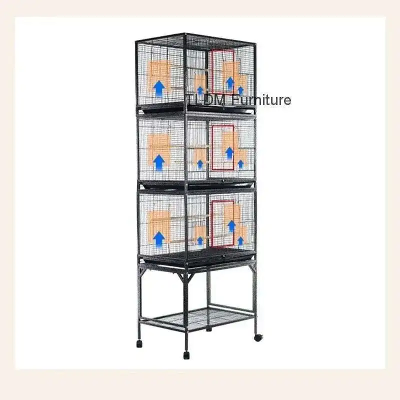 

Large Space Modern Bird Cages for Balcony Metal Multi-layer Partition Bird House Simple Luxury Movable Commercial Nest for Birds