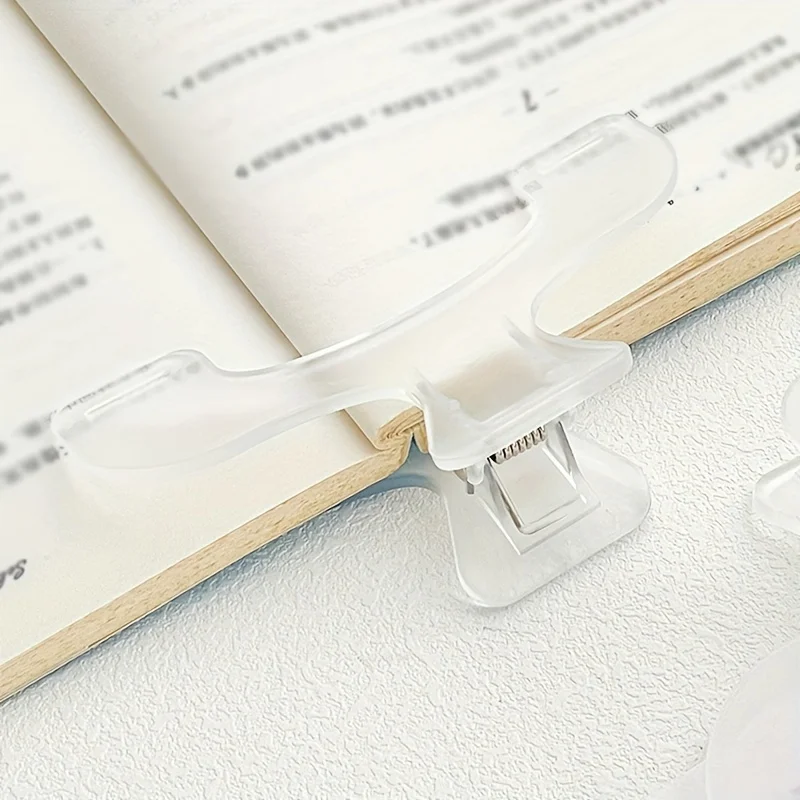 قطعة واحدة من مشبك كتب مضاد للانزلاق، منظم تخزين شفاف من البولي إيثيلين للقرطاسية - مثالي لأجهزة الكمبيوتر المحمولة ورف منظم الكتب