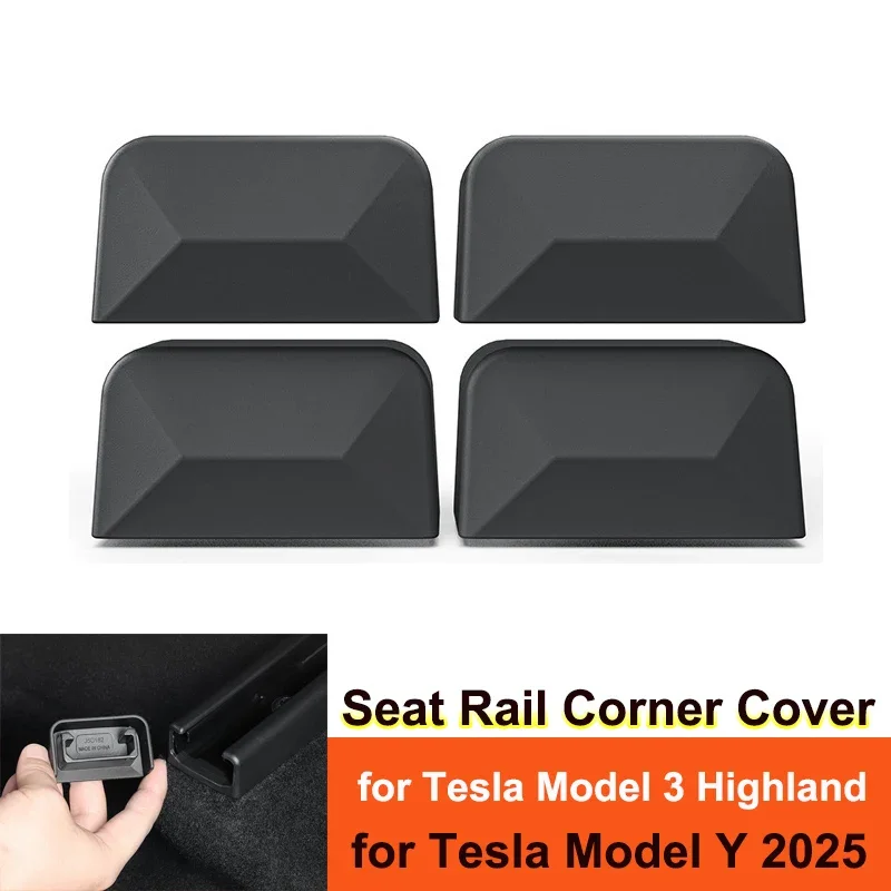 for Tesla New Model 3 Y Juniper Highland 2025 2026 Seat Rail Corner Protector Cover TPE Edge Protect Guard Plug Car Accessories