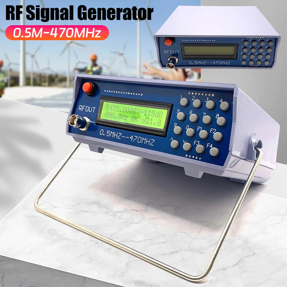 RF Signal Generator W/ CTCSS Function 0.5M‑470MHz Frequency Signal Source Signal Generator for FM Walkie-talkie Debugging Tool