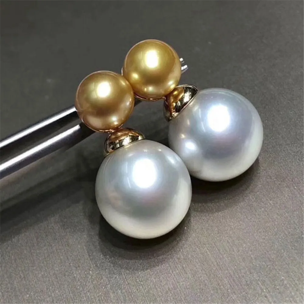 

DIY Pearl Accessories S925 Sterling Silver Pearl Earrings with Empty Support Double Bead Earrings for Women Fit 7-9mm Beads E101