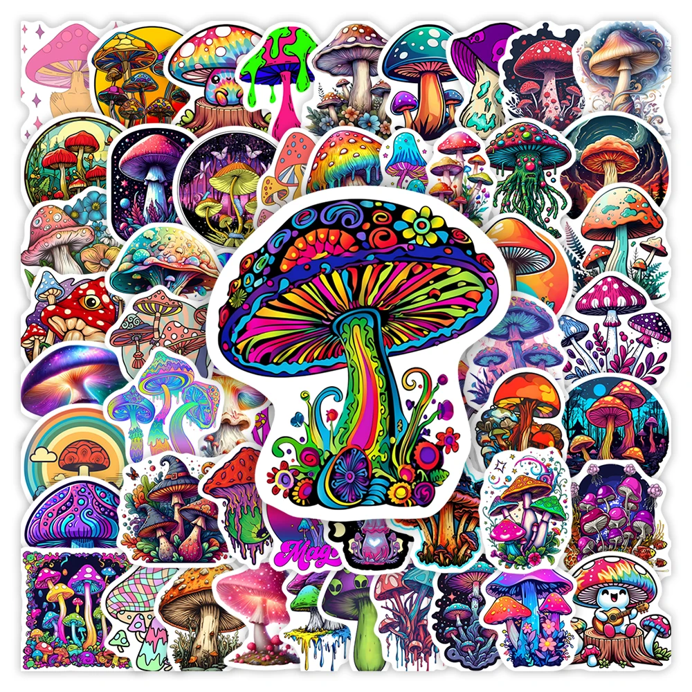 Image of Fantasy-Pilz-Aufkleber für Kinder, DIY-Spielzeug, Geschenk, dekorativ für Scrapbook, Junk-Tagebücher, Laptop, Gepäckflaschen, wasserdicht