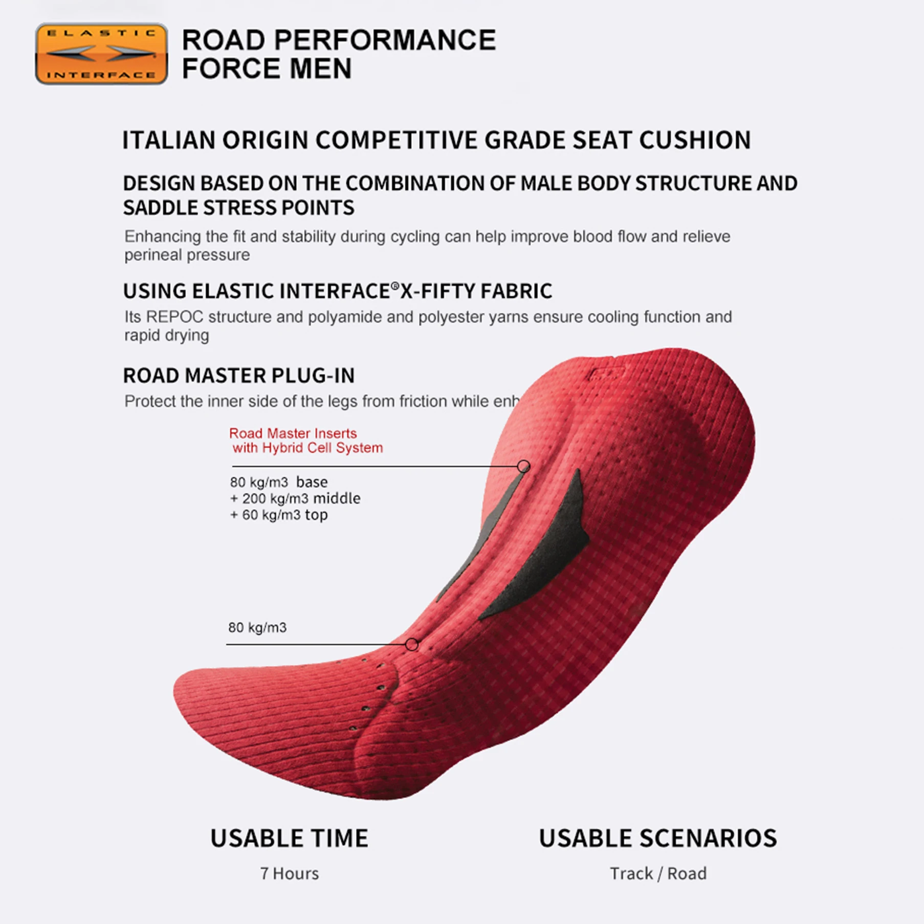 BCBE-ING Neue Herren-Radlerhose mit Hosenträgern, hochwertiges elastisches Interface-Polster mit 200 kg/m³ Dichte, leichtes, schnell trocknendes Radlerhose-Set – Detail 4
