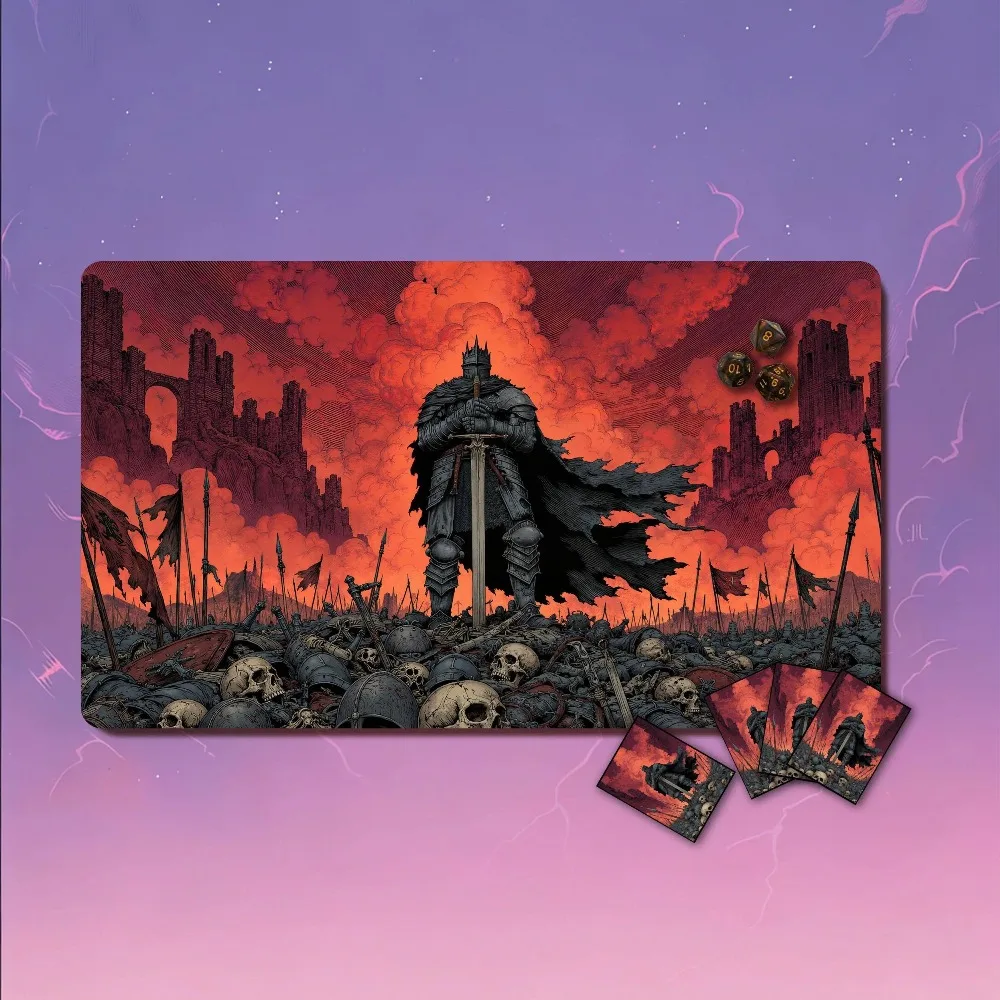MTG Playmat - Dark Knight Skull Custom TCG Mat, 24×14, Gamer Gift alfombrillas para escritorio tapis de souris