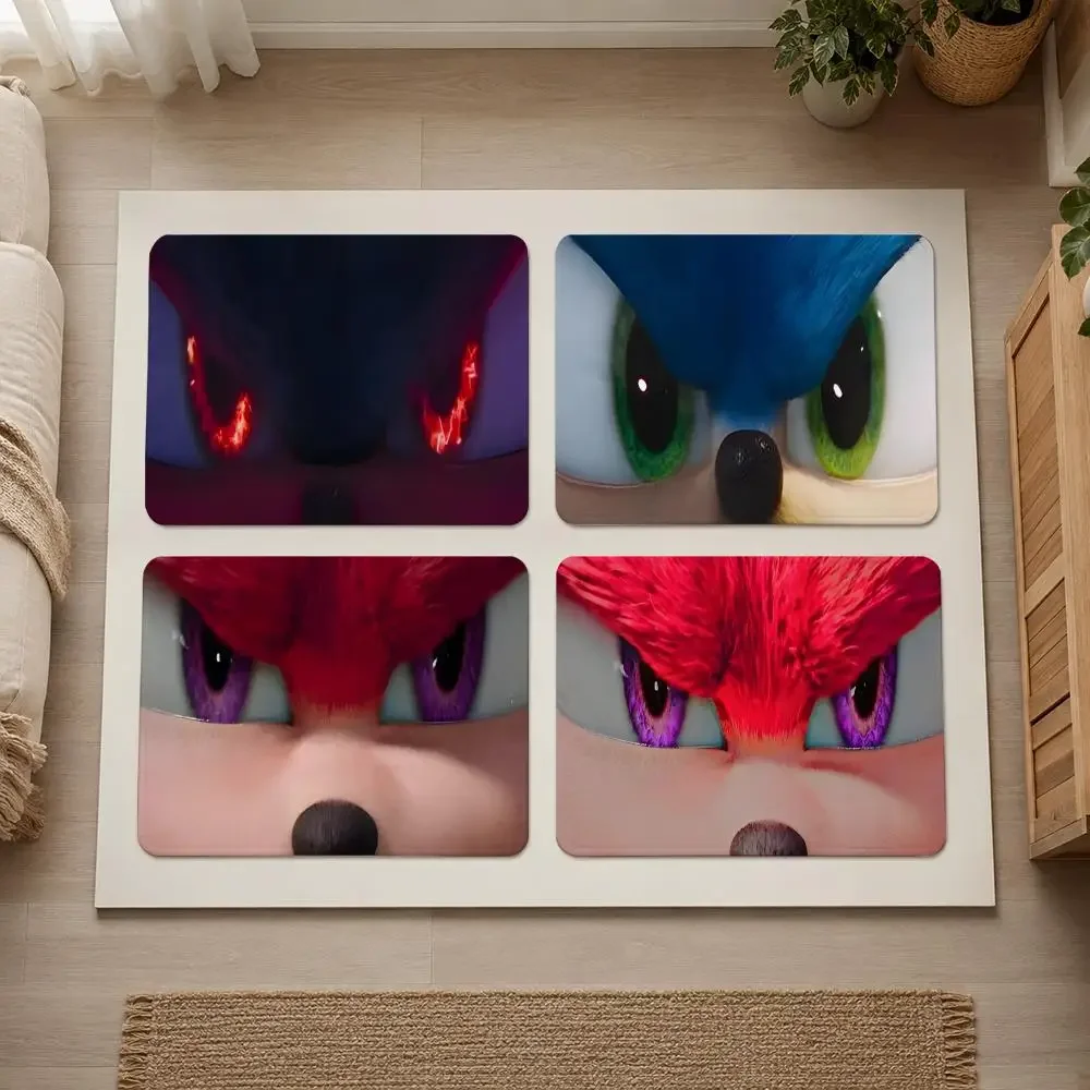 Game S-SonicS Eye Cute Flannel Rug Non-Slip Absorbent Soft Washable Floor Mat For Entryway Hallway Bathroom Kitchen Decor