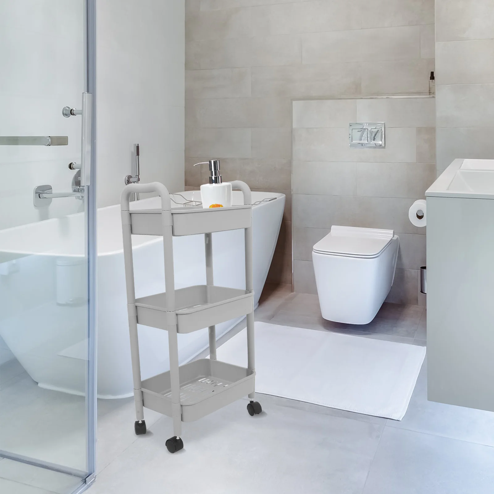 

Rolling Utility Cart Multi-Functional Mobile Organizer Storage Trolley for Kitchen Bathroom Bedroom Bookshelf Narrow Gaps