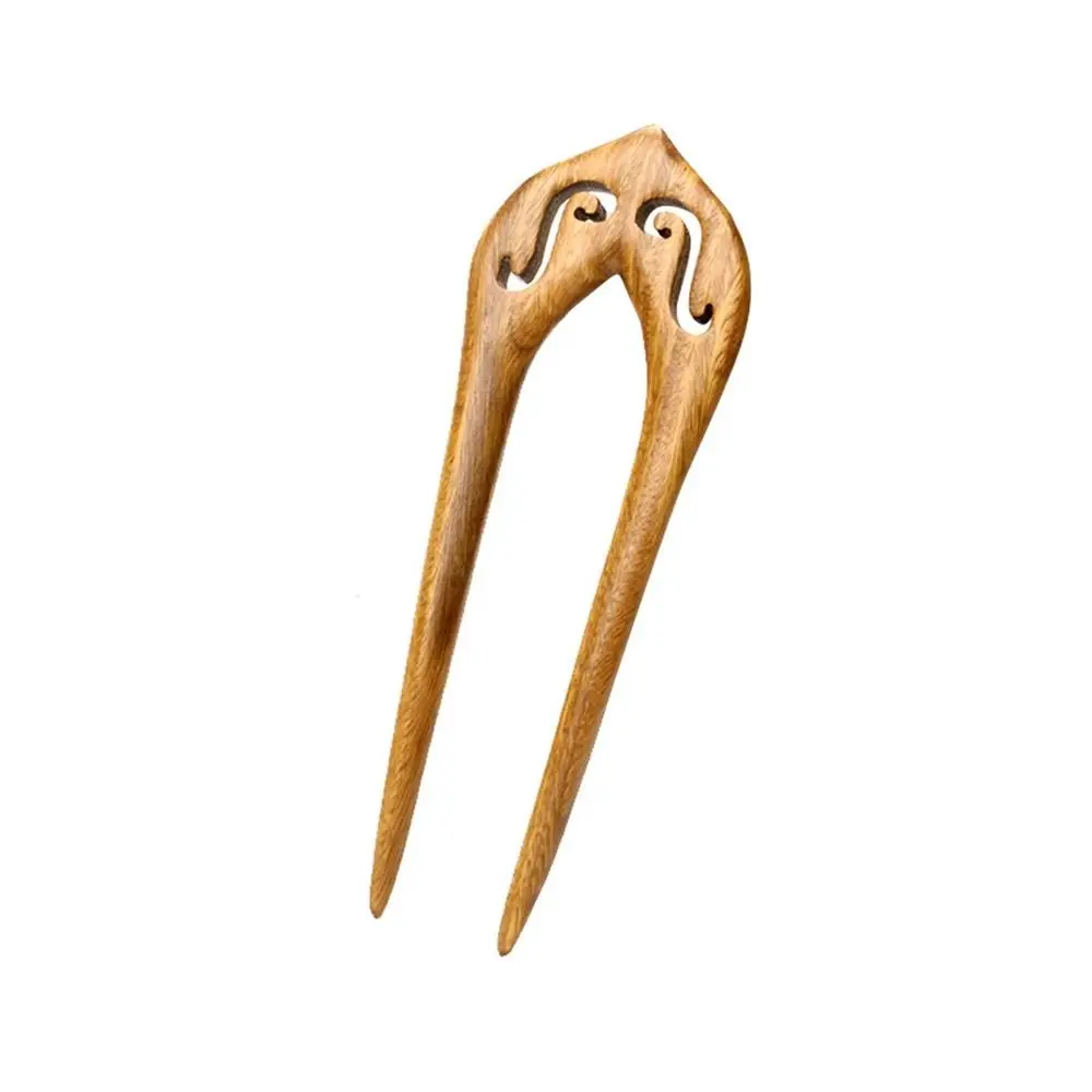 Sandalwood Hairstyle Design Tool Hair Comb Clip Wood Hanfu Hair Sticks Wooden Hairpin Chinese Style Headwear U Shape Hairpin