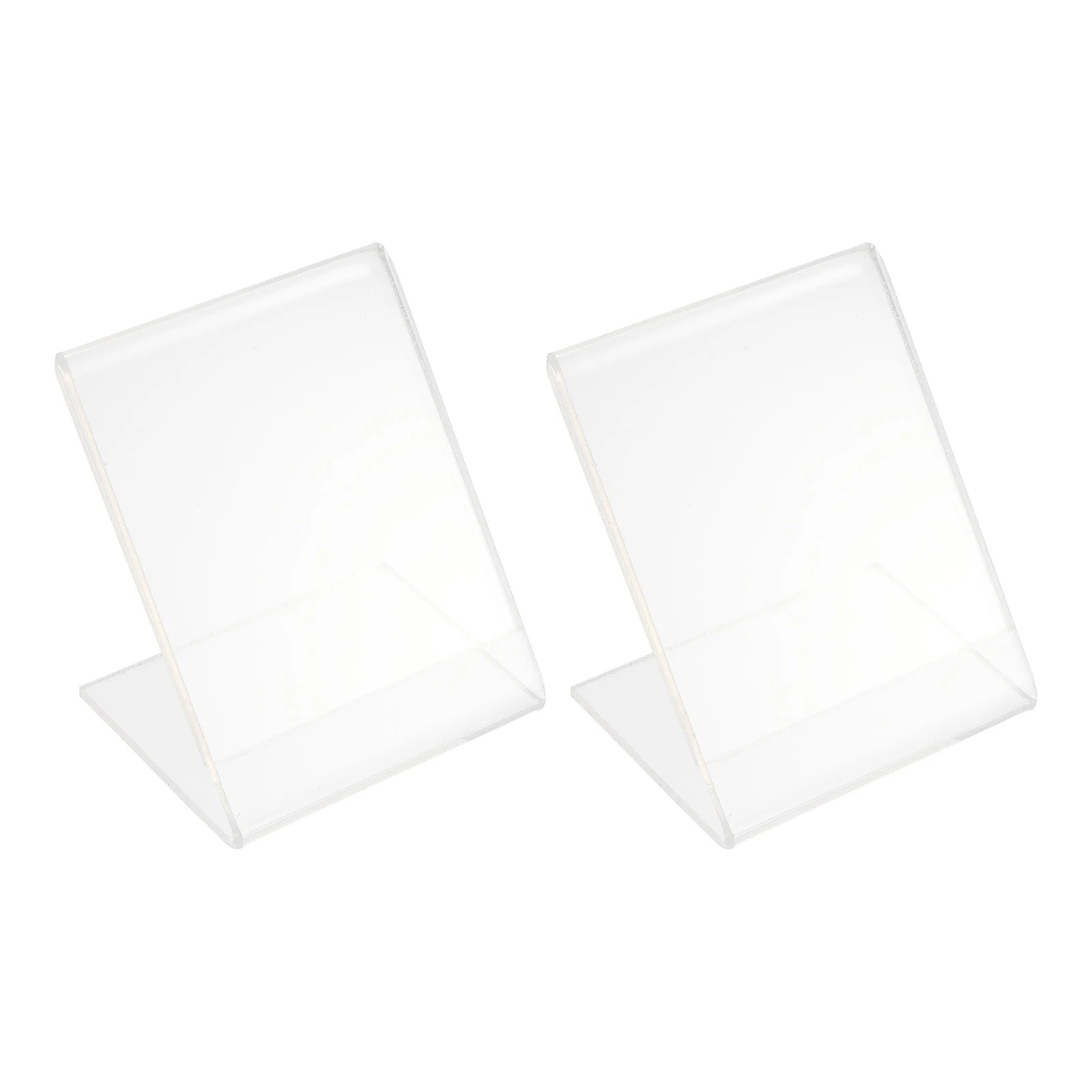 2 Pcs Business Card Desktop QR Code Clear Holder Show Rack Table Sign Holders Frame Stand Plastic Display Shape