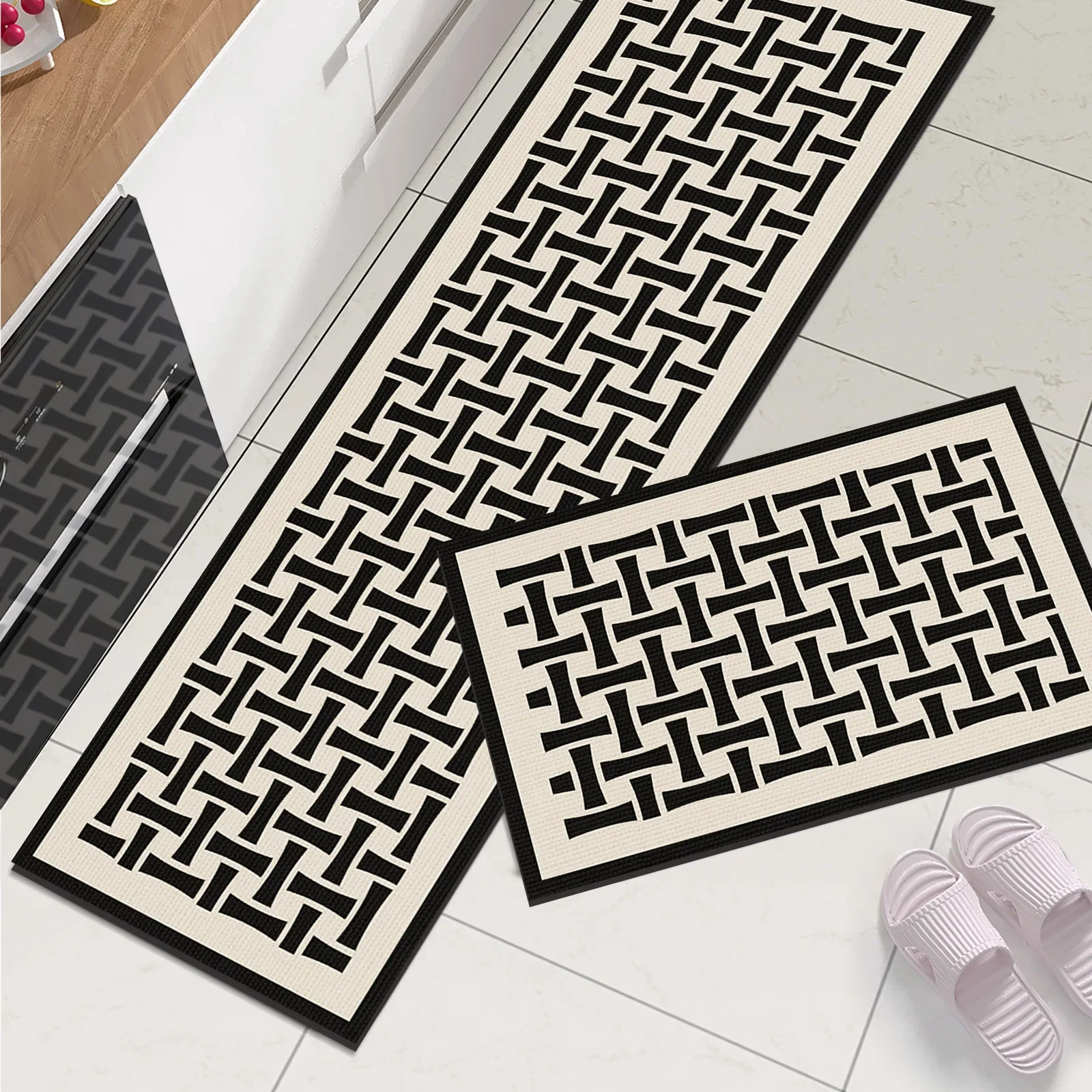 

VIKAMA Minimalist Kitchen & Bathroom Floor Mats: Moisture-Absorbing, Oil-Resistant, Quick-Drying, Anti-Slip, Easy-To-Clean