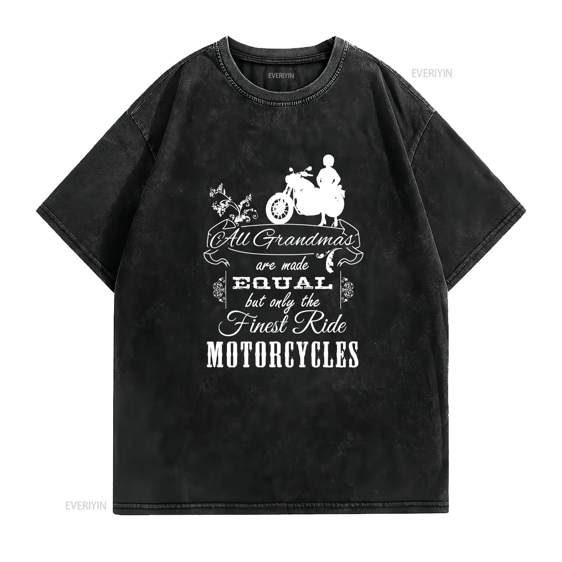 The Finest Grandmas Ride Motorcycles T shirt vintage Washed designer clothes fashion Breathable Soft Slightly Comfortable