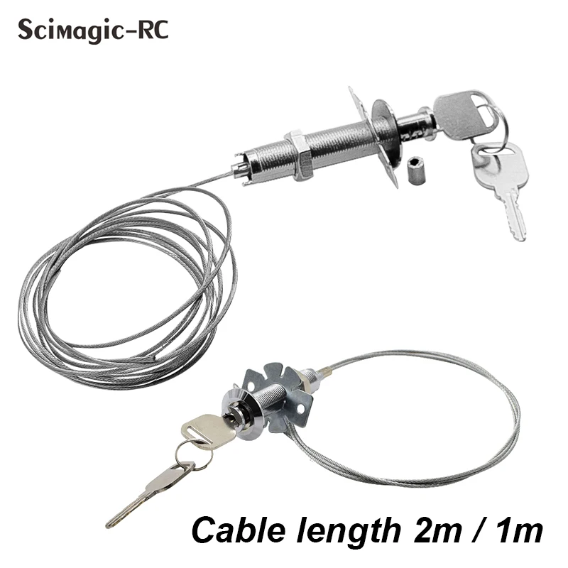 Garage Door Emergency Key Release 1m/2m Cable, Power Outage Manual Override Lock, Safety Access for Power Failure