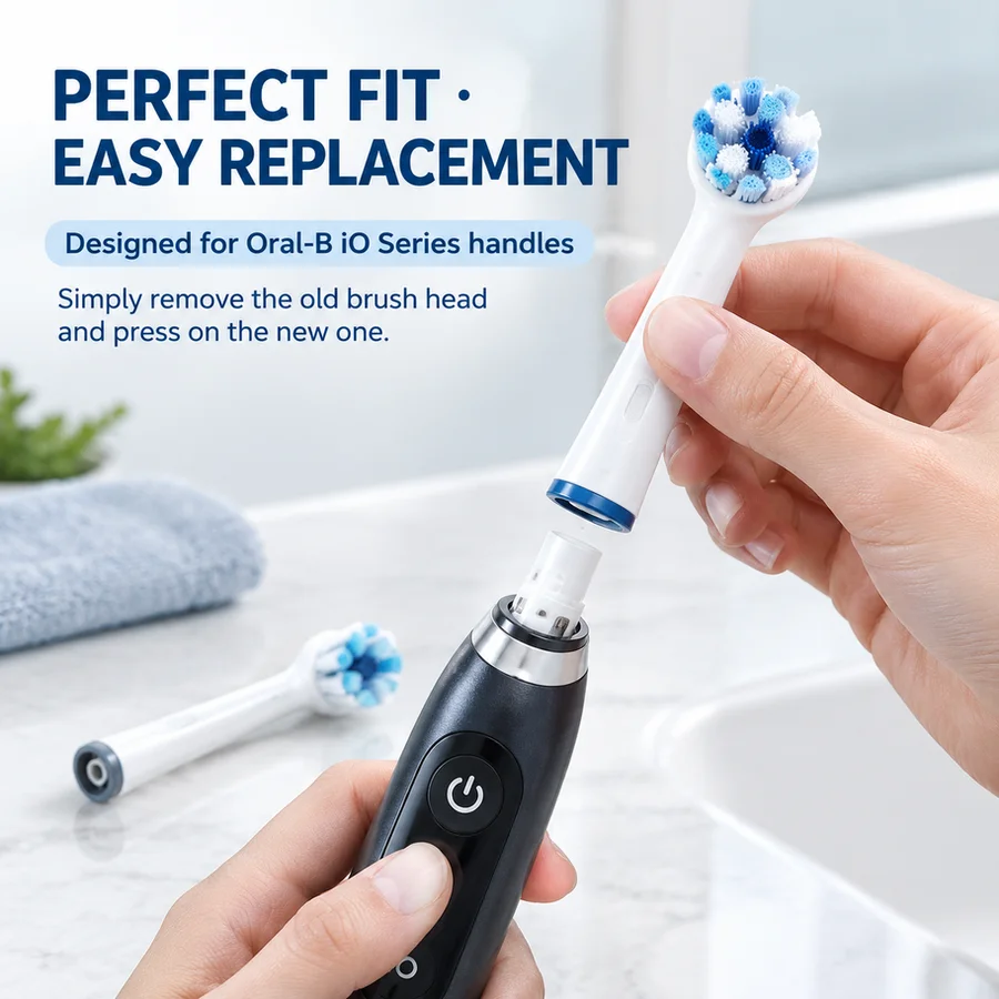 4/8er-Pack Ersatzbürstenköpfe für Oral B IO Serie Elektrische Zahnbürste Weiche Borsten Ersatzteile für Körperpflegegeräte – Detail 6