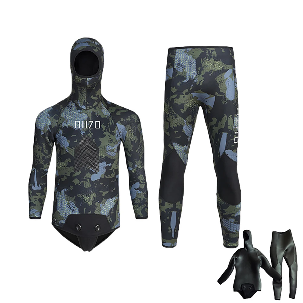 

Wetsuits Men Spearfishing Suit Diving 7mm 5mm 3.5mm Inner Smoothskin Hooded Winter Warm Wetsuit Neoprene Camouflage Wet Suits