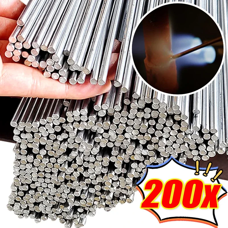 200/10Pcs Aluminum Welding Rods Low Temperature Easy Melt Universal Silver Welding Cored Wire Rod Solder Repair Holes Hand Tools