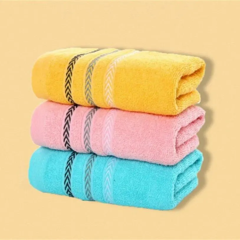 2pcs Cotton Towel Wheat Ear Style Towel Quick Absorbent Soft Quick Dry Face Towel Bathroom Hotel Travel Supply