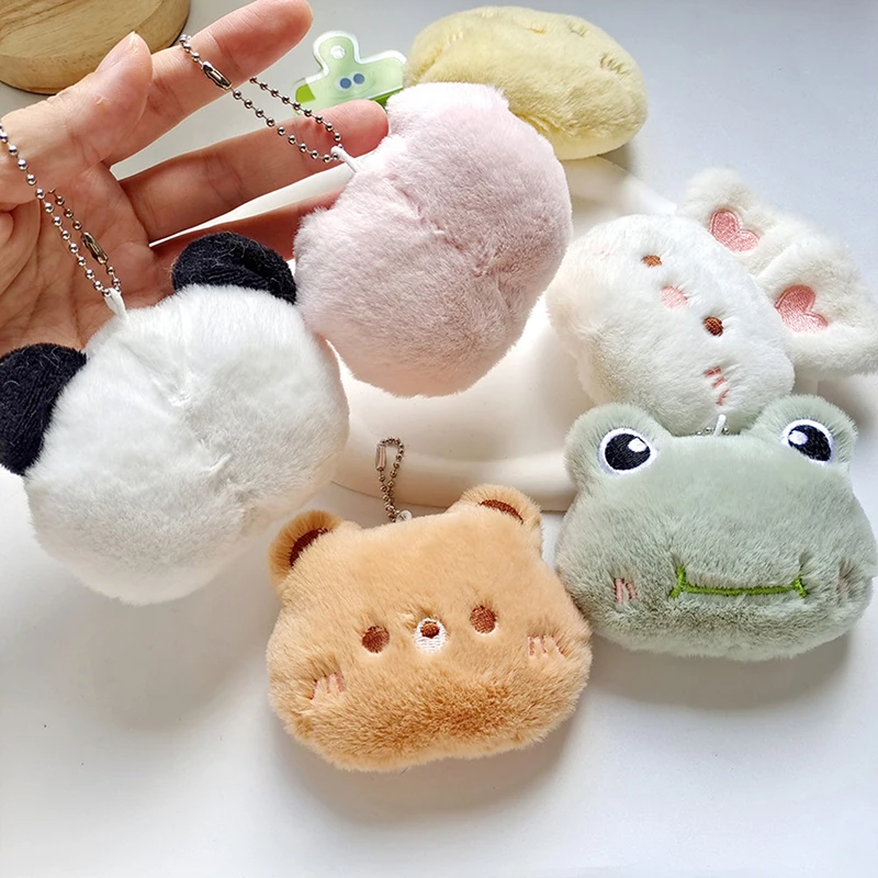 Panda dos desenhos animados, sapo, piggy macio animal chaveiro bonito boneca de pelúcia chaveiro crianças mochila pingente ornamentos presente das meninas